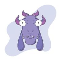 Goat's head with 4 horns vector