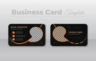 Modern business card design. double sided black business card design template or vector layout