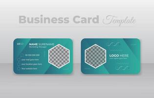 Corporate business card template or double sided business card modern design vector