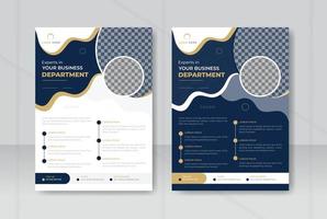 Corporate business marketing flyer design template or company profile vector layout