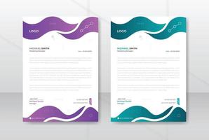 Modern creative letterhead template with abstract clean colorful letterhead design vector