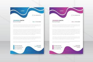 Modern and Creative business style letterhead design with tow color variation a4 size illustration. corporate letterhead template vector