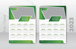 2023, 2024 uno página pared calendario diseño plantilla, moderno 12 mes uno página calendario vector