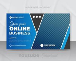 Creative corporate social media web banner and youtube thumbnail template, Youtube live stream video thumbnail for marketing agency video thumbnail vector