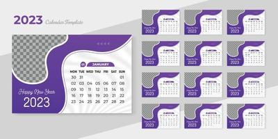 Modern 2023 new year desk calendar design template vector