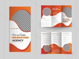 Modern Creative and Professional tri fold brochure design with simple and minimalist promotion layout vector