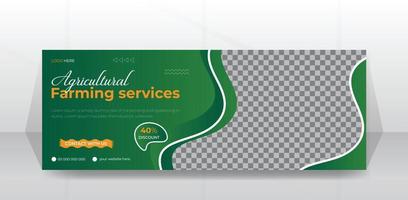 Agriculture and farming service timeline cover social media post and web banner Minimalist promotional layout template design vector