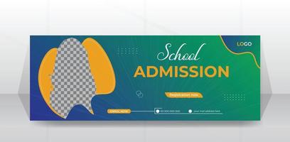 School admission timeline cover template Social media post design, or Web banner layout with Minimalist promotion vector