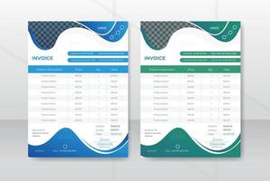 Corporate business marketing invoice template design for accounting finance a4 size vector