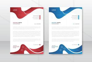 Creative and modern letterhead template design for business project. Corporate letterhead document with tow color variation a4 size vector