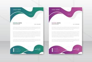 Modern letterhead flyer business corporate official professional trendy minimal page newsletter magazine poster template design vector