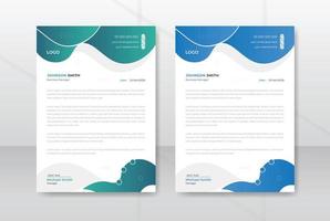 Professional letterhead template design for business project. Corporate letterhead document with tow color variation a4 layout size vector