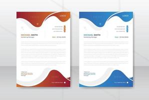 Business letterhead template with color variations style, Modern design with abstract geometric background vector