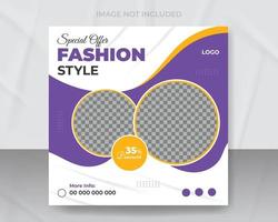 Fashion sale editable minimal square banner template. White background color with shape. Suitable for social media post and web ads. Modern promotion square banner template vector