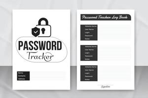 Password tracker and website information notebook KDP interior. Password tracker journal KDP interior. Website password tracker logbook interior template vector