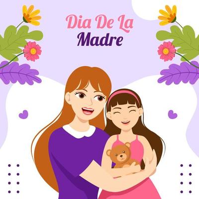 eliz Dia De La Madre Social Media Background Illustration Cartoon Hand Drawn Templates