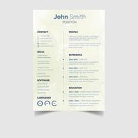 Minimalist professional cv or resume template design vector