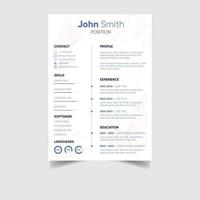 Professional modern resume or cv template vector