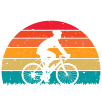 cyclisme rétro couchers de soleil conception graphique png