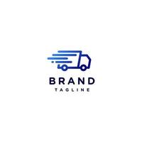 Delivery truck in blue color with speed accents. Blue fast Delivery Truck Icons With Speed Effect Lines. vector