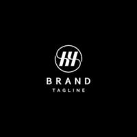 Initial Letter HH with lines forming a perfect circle. Two Letter h Inside a Circle Line Logo Design. vector