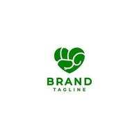 Logo Design Suitable For Environmentalists, Herbalists and Vegans. The Hand Grips form a Green Heart Symbol. vector