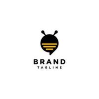 Exclusive Logo Templates For Network Providers Represented In Message Icons With Bee Heads. Bee Icon shaped Bubble Text Logo Design. vector