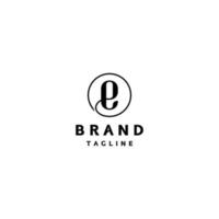 Circle With Thin Lines Connected With Letter e Inside Logo Design. Logo Design Monogram Letter e Inside Circle. vector