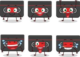 Cartoon character of retro cassette with smile expression vector