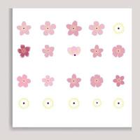 cherry blossom flower set, vector. vector