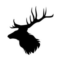 silhouette of elk head. deer, moose. animal, wild, hunting concept. suitable for poster, sticker, print, web, and more. vector illustration.