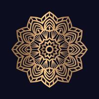 lujo ornamental mandala diseño en dorado antecedentes diseño gratis vector