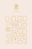 Modern frames and elements in flat style to create unique design drawing on beige color background vector