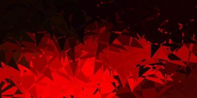 Dark green, red vector texture with random triangles.