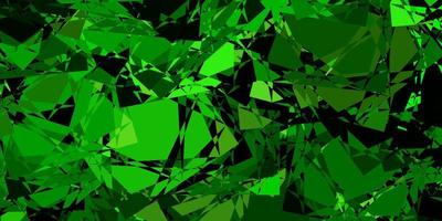 Dark Green vector backdrop with triangles, lines.