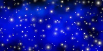 Dark Blue, Green vector background with small and big stars.