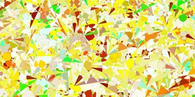 Light Green, Yellow vector texture with random triangles.