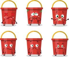 Sand bucket cartoon character with nope expression vector