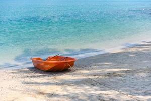 boat on beach summer background sea and sandy beautiful of blue ocean photo