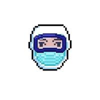 hazmat head in pixel art style vector