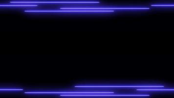 blu laser effetto. raggiante neon telaio sfondo con vuoto spazio la zona. ripetitivo movimento neon linea animazione. luminosa neon leggero effetto isolato su nero. 4k grafico animazione video