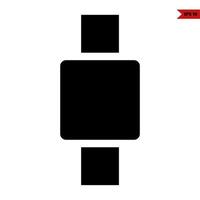 watch glyph icon vector
