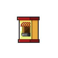 stand building in pixel art style vector