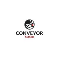 Fish and Conveyor logo or icon design vector