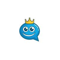 Chat King logo or icon design vector