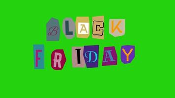 black friday text, ransom note animation video