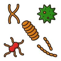 Shape of Microbe Germ Virus and Bacteria. Filled Outline Icon Design Vector