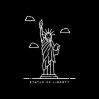 Statue Of Liberty. America Monument History Building. Line Icon Vector Design