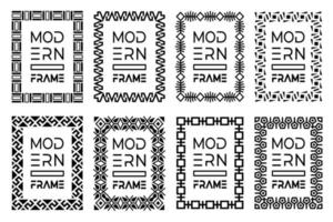 Rectangle frame set in black and white colors. Abstract patterned borders. Decorative frames in Retro ornamental style, vintage, antique rectangle ornaments and ornate borders. vector