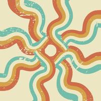 Retro groovy background. Abstract colourful and textured wavy shapes design vector